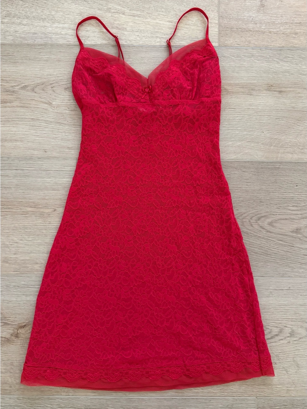 Victoria’s Secret Lace Chemise Slip Lingerie Size Small Red Y2K